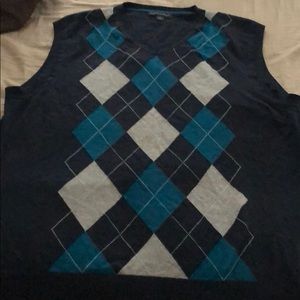 Navy argyle sweater vest